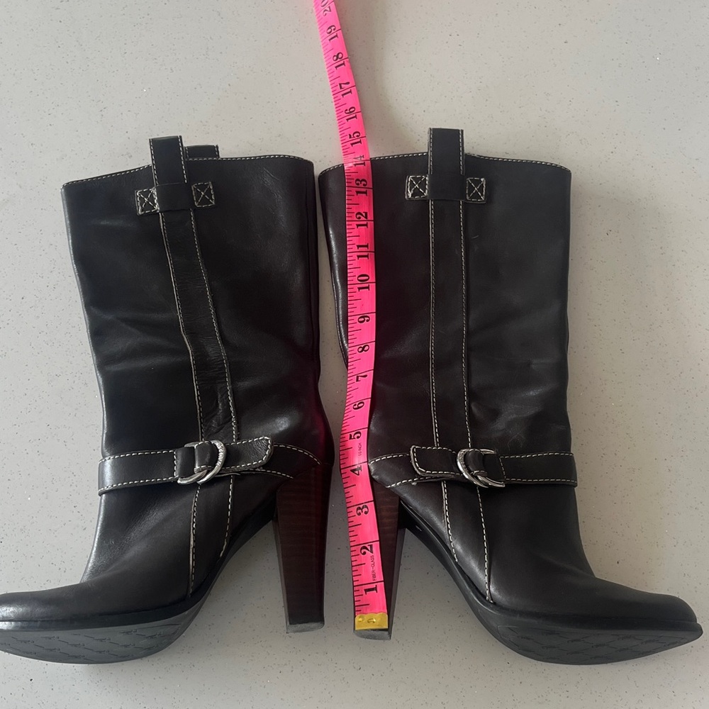 Ralph Lauren Grey Leather Pull On Boots Ladies Size 8 - Picture 7 of 11